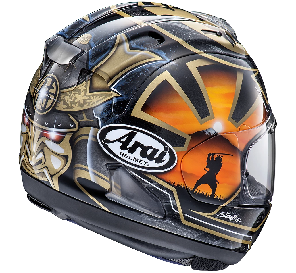 Outlet π Arai RX-7V EVO Pedosa Spirit Helmet - Black/Gold - M π 4 Outlet π Arai RX-7V EVO Pedosa Spirit Helmet - Black/Gold - M π - Image 2