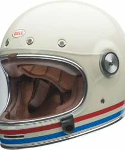 Best Sale 😍 Bell Bullitt Rally Stripes Helmet - Pearl White/Red/Blue - M 🧨 -ROOF Shop BE7143904 p 1
