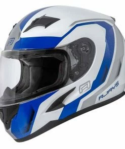 Discount 💯 Rjays Grid White Blue Helmet 👍